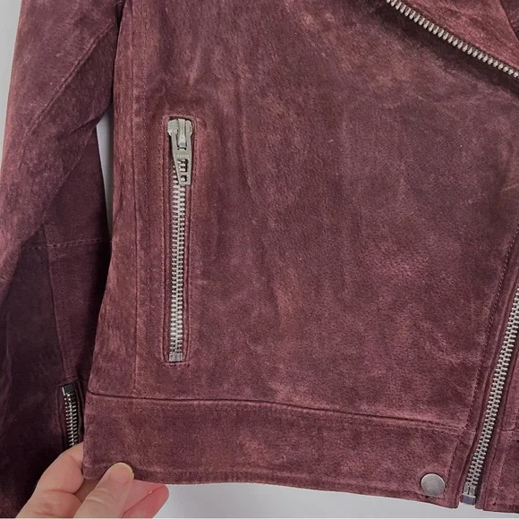 Blank NYC Brown Merlot Suede 💯 leather Jacket in Women’s sz Small - Picture 7 of 12